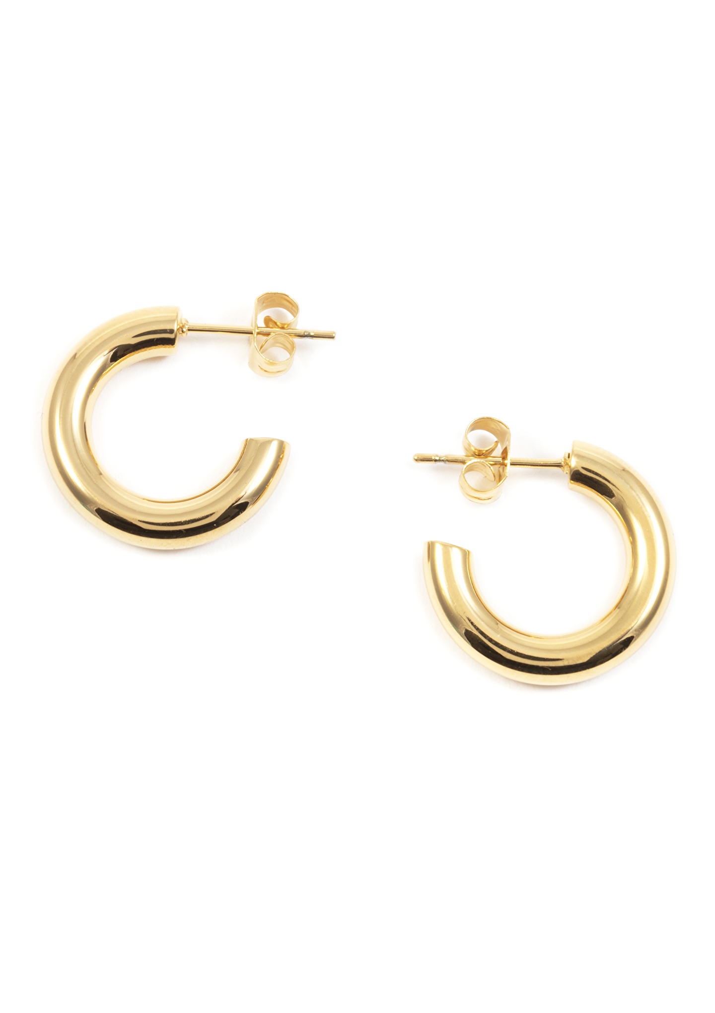 Small Round Hoop Earrings Gold - Hey Happiness