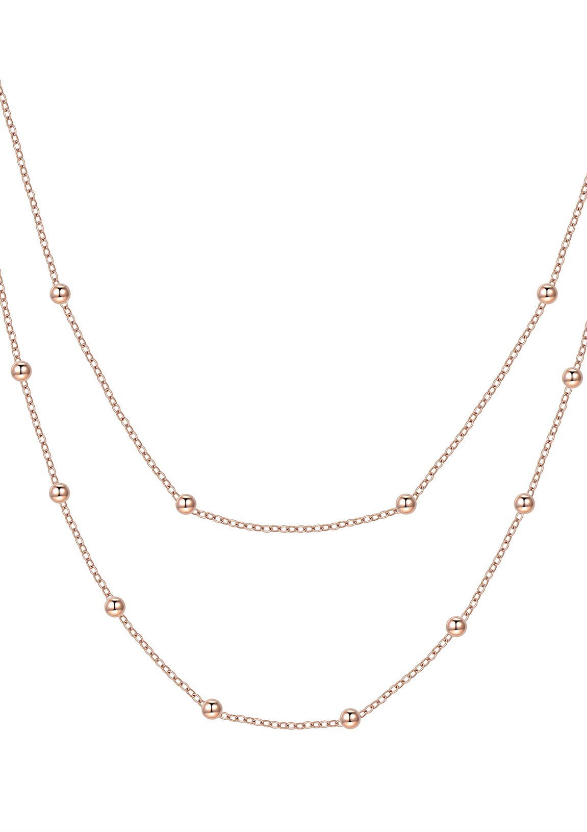 Layered Necklace Rose Gold - Hey Happiness