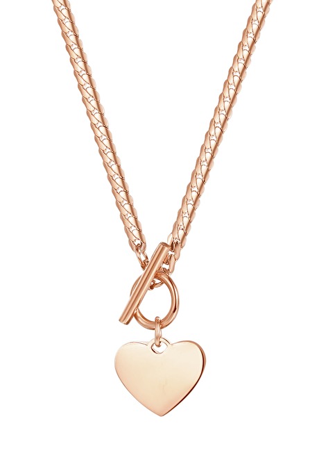 Layering Set Curb Chain And Heart Necklace - Hey Happiness