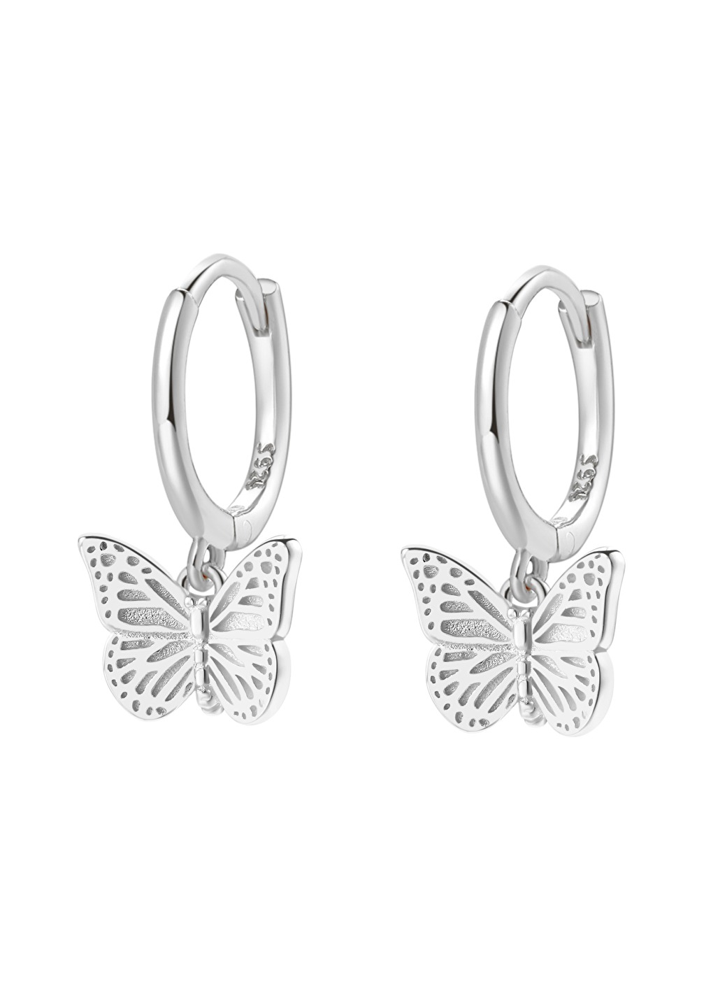 Butterfly Huggie Earrings Sterling Silver - Hey Happiness