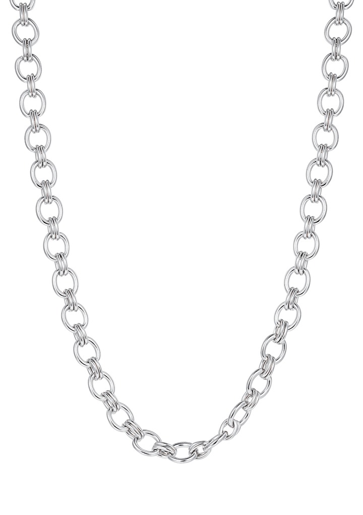 Chunky Double Cable Chain Necklace Silver - Hey Happiness