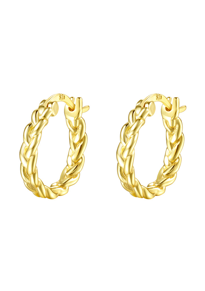 Braided Hoop Earrings Sterling Silver Gold - Hey Happiness